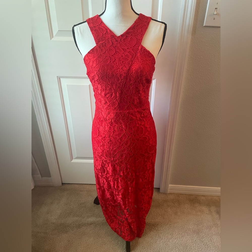Sam Edelman Red Lace Midi Dress
